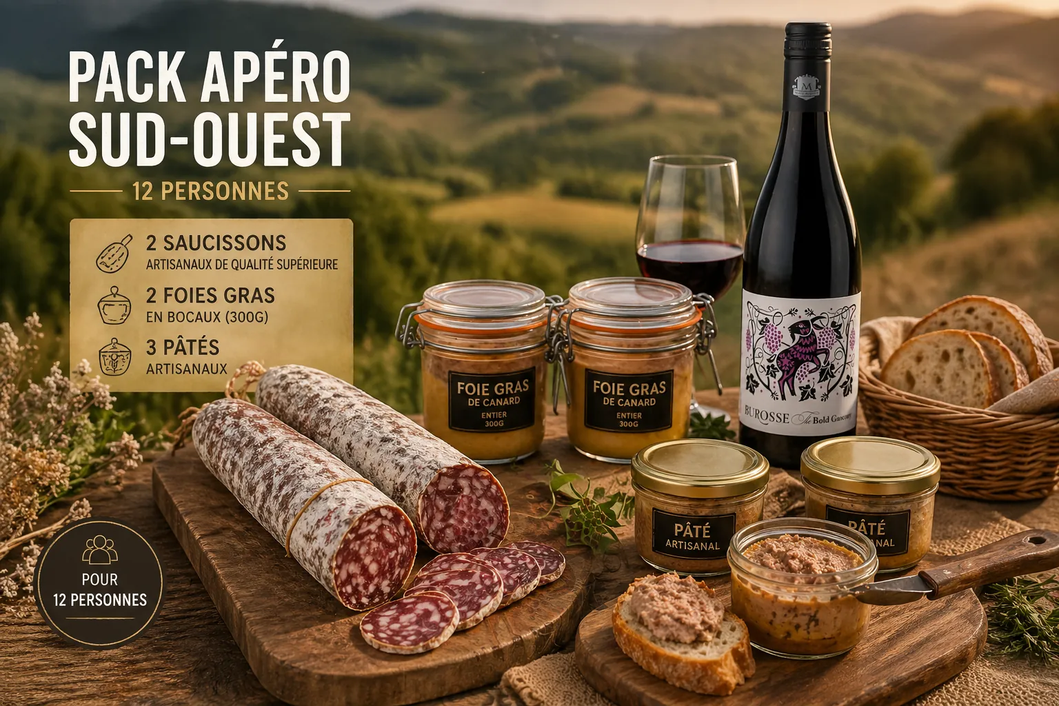 Pack Apéro du Sud-Ouest — 12 personnes Pack Apéro du Sud-Ouest — 12 personnes